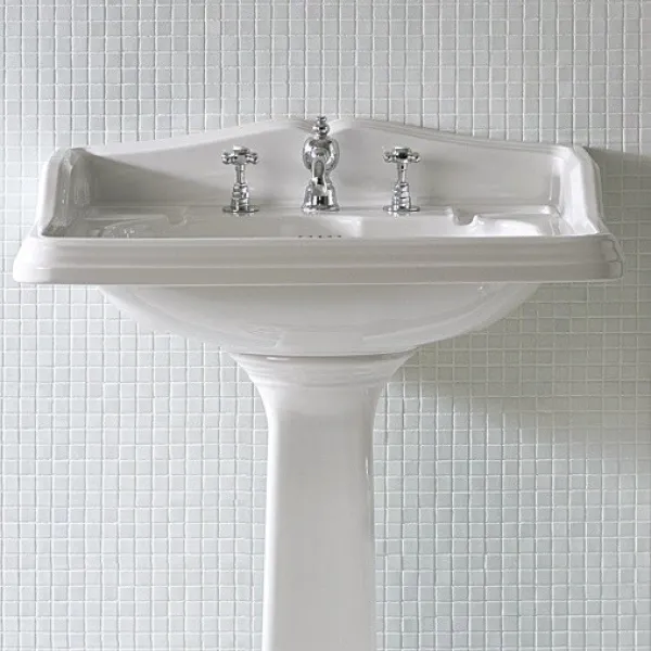 Old England OEA-834 - 73x54 cm., Vit porslinsdiskho med 1 kranhål