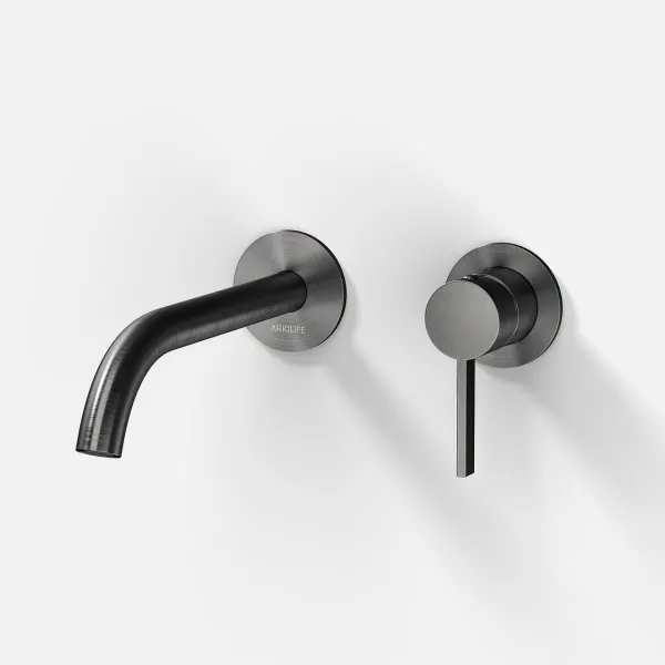 ArkiLife AVAO AA502 - Tvättställsblandare med 22 cm pip, PVD Borstad Gun Metal