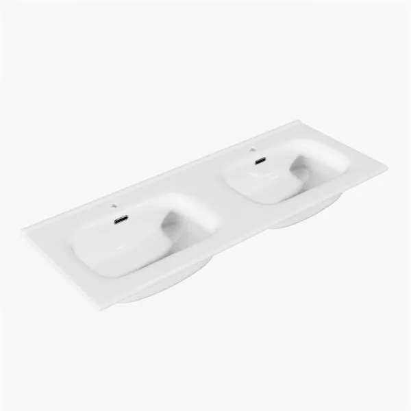 ArkiLife®Cobus ACC120D-CB - 121x46,5 Slim-Edge, Vita porslinshandfat