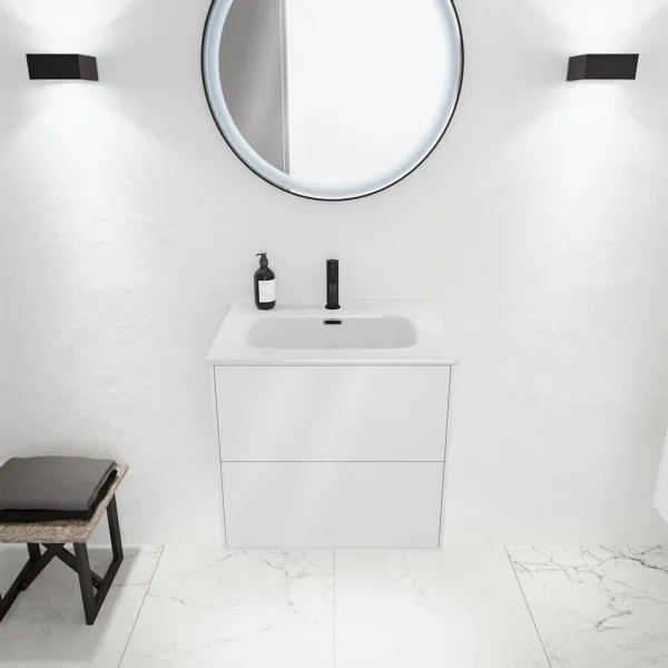 ArkiLife Cobus ACC60 - Slim-Design Badrumsmöbel 61x46,5 cm m/Porslinshandfat