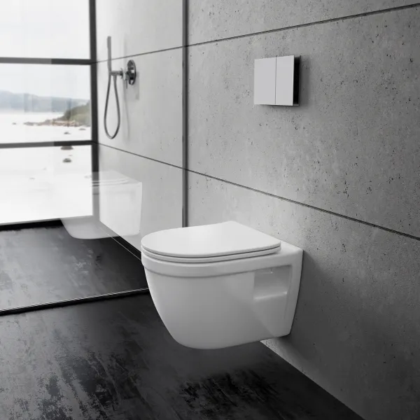 Stool AS1-18 - Toalett 52 cm, inkl. sits, vit, utan kant + EasyClean-beläggning