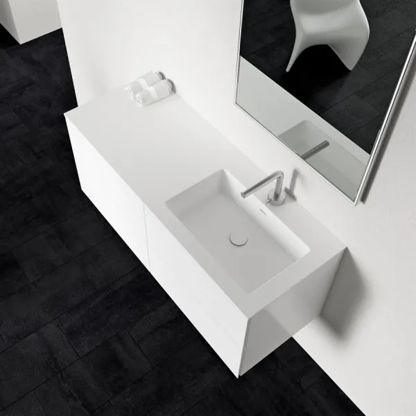 Block Soho 120R - Tvättstuga 120x46, Matt vit