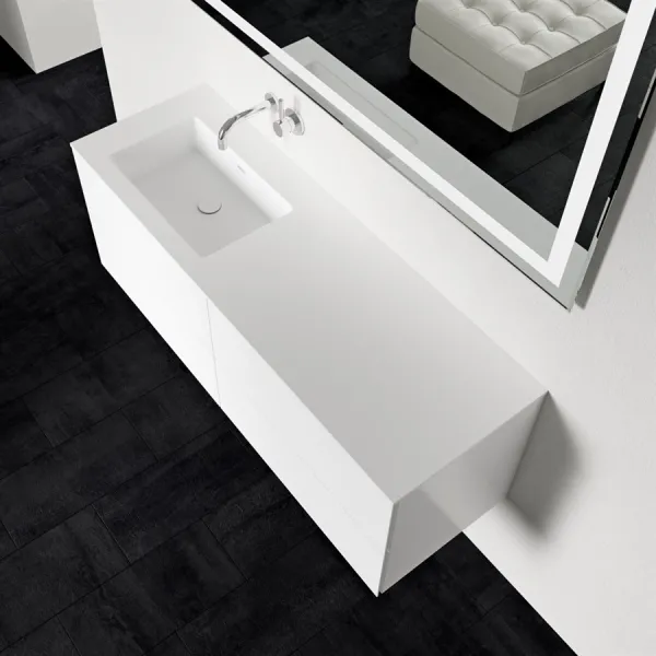 Block Soho 140L - Tvättstuga 140x46, Matt vit