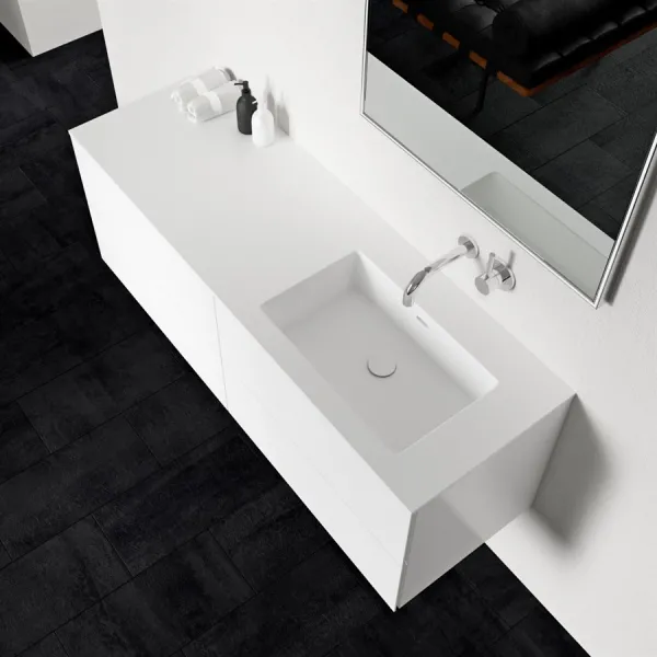 Block Soho 140R - Tvättställ 140x46, Mathvid