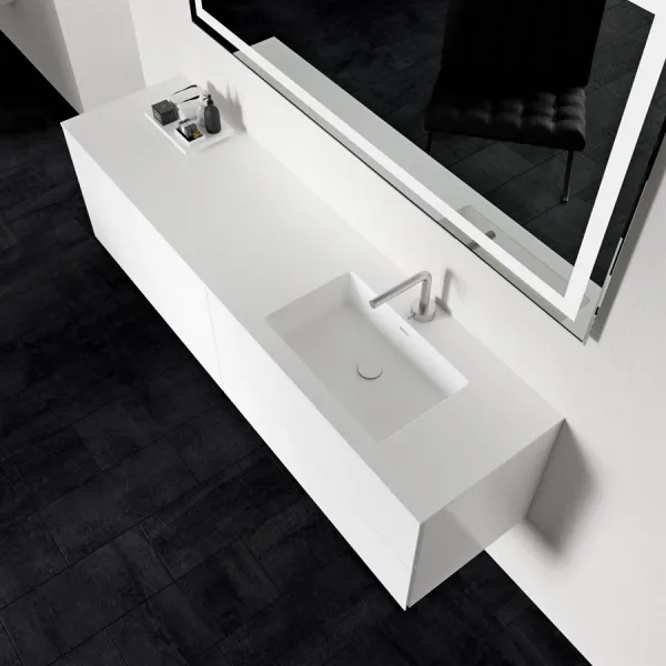 Block Soho 180R - Tvättstuga 180x46, Matt vit