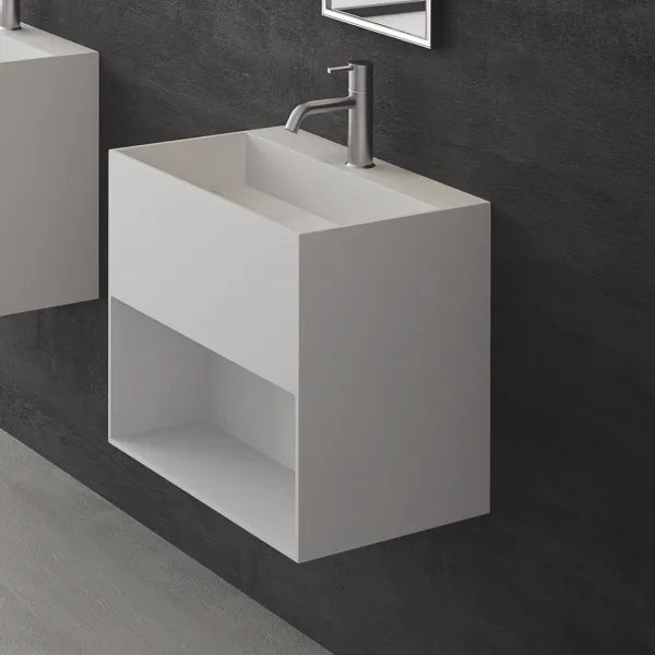 Boxo 55 - 55x40 Tvättställ med förvaring, Matt Vit SolidTec®