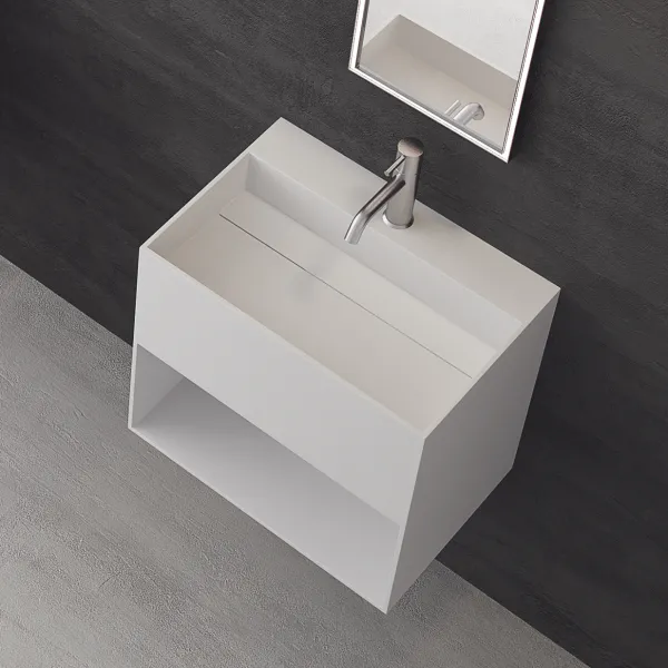 Boxo 55 - 55x40 Tvättställ med förvaring, Matt Vit SolidTec®