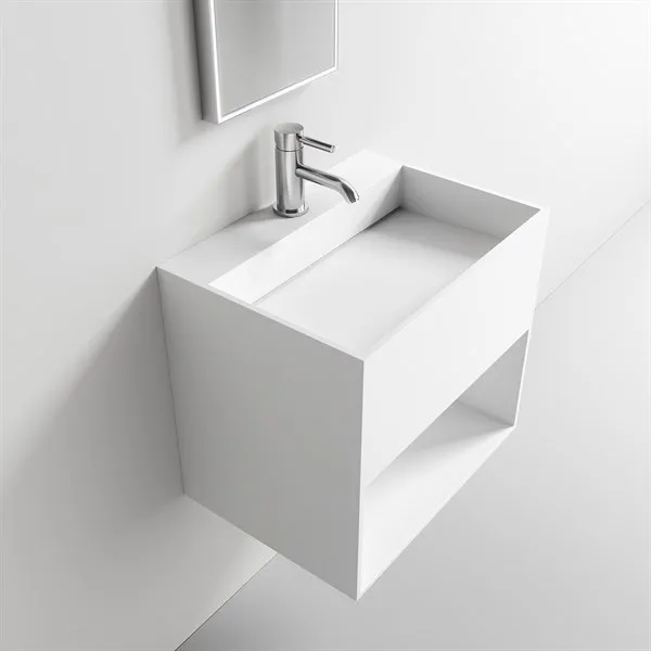 Boxo Inside 55 - 55x40 Tvättställ med förvaring, Matt Vit SolidTec®