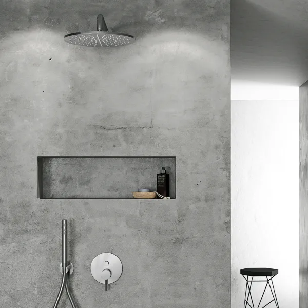 Classwell C16 S02 - Rain DeLuxe Ø30, med väggarm, borstat rostfritt stål