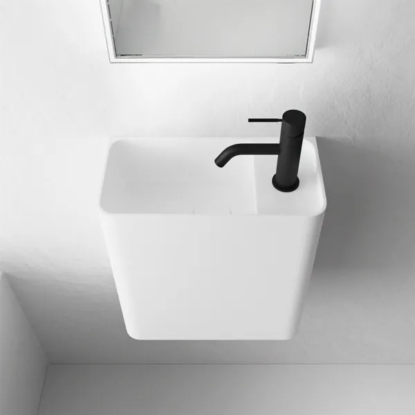 Coco 2L - Tvättställ 36x18 cm, Matt Vit SolidTec®