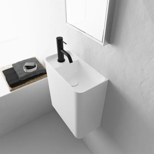 Coco 2R - Tvättställ 36x18 cm, Matt Vit SolidTec®