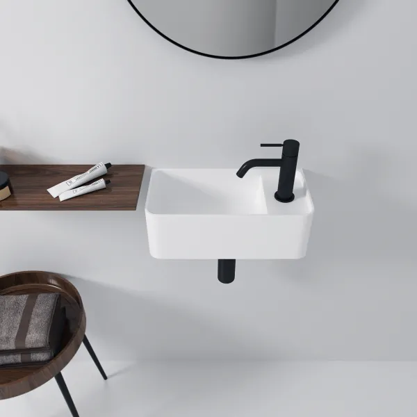 Coco 3L - Tvättställ 40x20 cm, Matt Vit SolidTec®