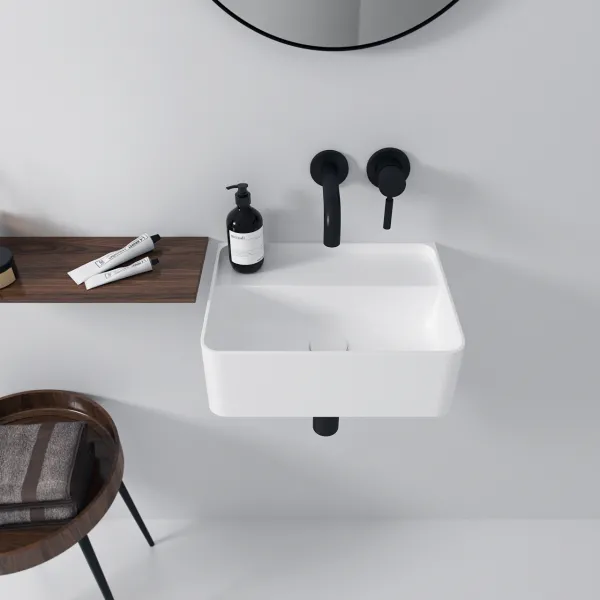 Coco 40 - Tvättställ 40x30 cm, Matt Vit SolidTec®