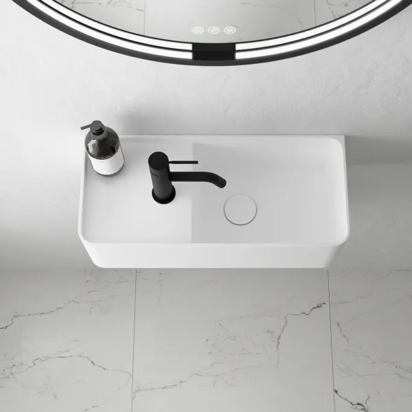 Coco 4R - Tvättställ 50x22,5 cm, Matt Vit SolidTec®