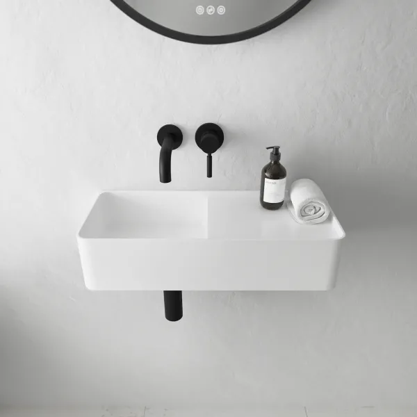 Coco 5L - Tvättställ 60x25 cm, Matt vit SolidTec®