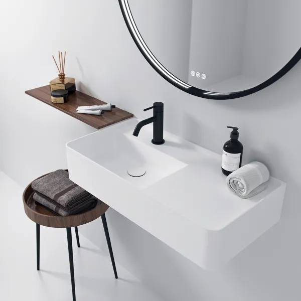 Coco 7L - Tvättställ 70x35 cm, Matt Vit SolidTec®