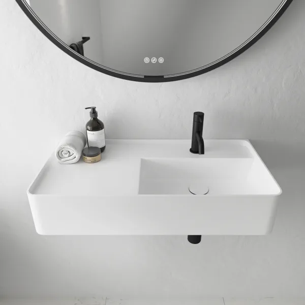 Coco 7R - Tvättställ 70x35 cm, Mathvid SolidTec®