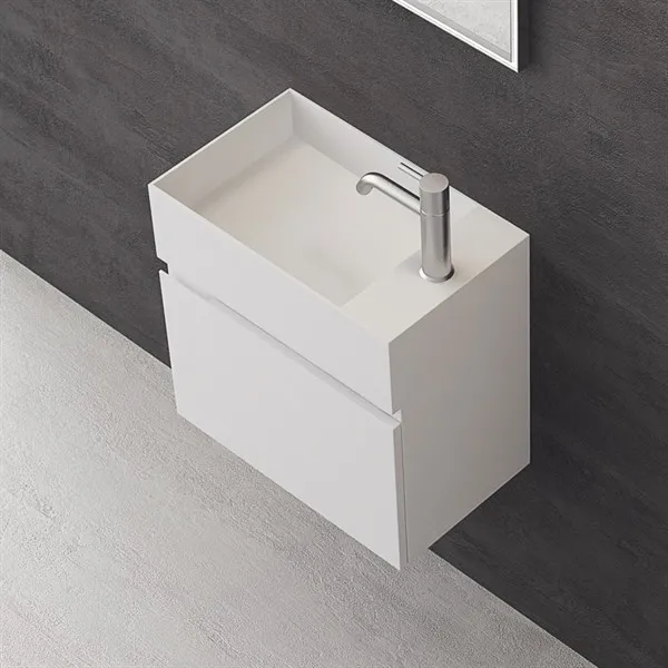 Compact 04L - Tvättskåp 50x30, Matt Vit SolidTec®