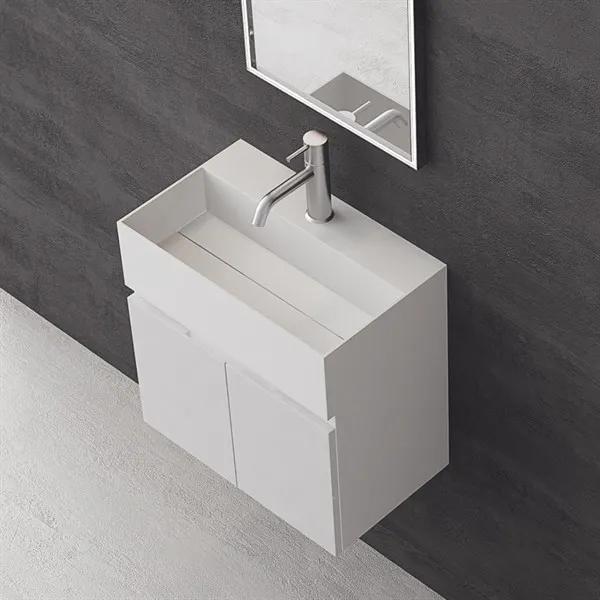 Compact 01 - Tvättställsskåp 45x35, Matte White SolidTec®