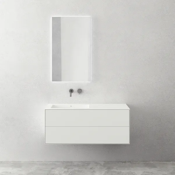 Copenhagen Chic 120L - Badrumsmöbler, Corian®, Mattvit