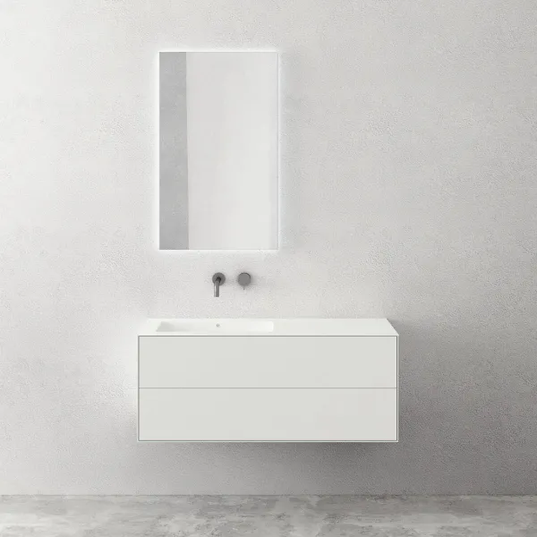 Copenhagen Chic II 120L - Badrumsmöbler, Corian®, Mattvit