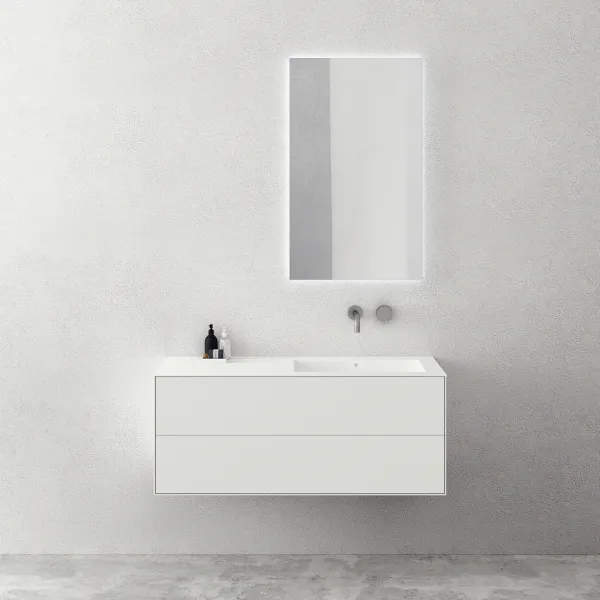 Copenhagen Chic 120R - Badrumsmöbler, Corian®, Mattvit