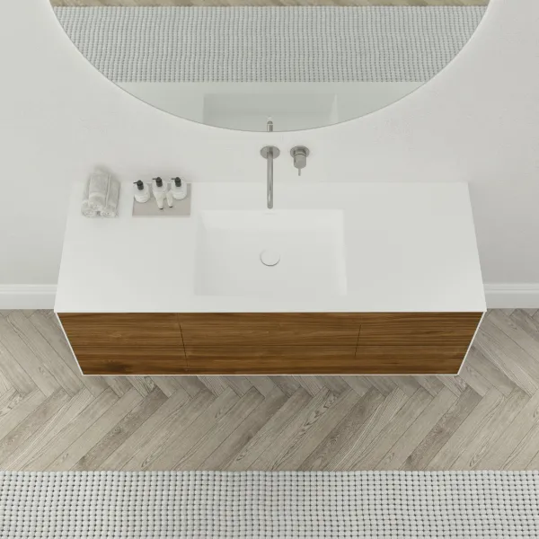 Copenhagen Chic 140 - MKII, Glacier White Corian® med amerikansk valnöt