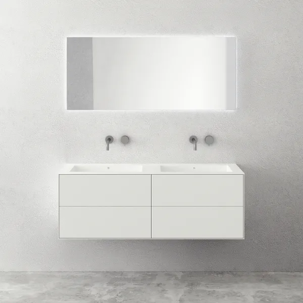 Copenhagen Chic 140D - Badrumsmöbler, Corian®, Mattvit