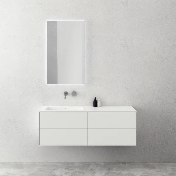 Copenhagen Chic 140L - Badrumsmöbler, Corian®, Mattvit