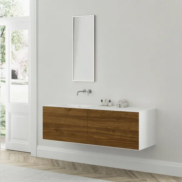 Copenhagen Chic 160L - MKII, Glacier White Corian® med amerikansk valnöt