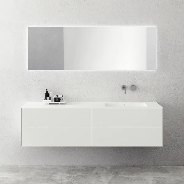 Copenhagen Chic 180R - Badrumsmöbler, Corian®, Mattvit