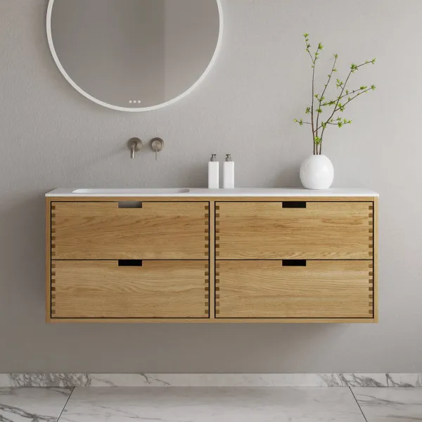 CPH Tapwork Soft 140L - MKII, Skåp i naturek inklusive mattvit SolidTec diskho