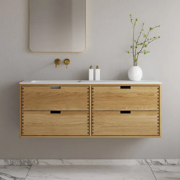 CPH Tapwork Soho 140L - MKII, Skåp i naturek inklusive mattvit SolidTec diskho