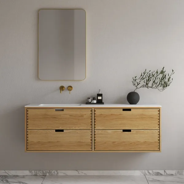 CPH Tapwork Soho 160L - MKII, Skåp i naturek inklusive mattvit SolidTec diskho