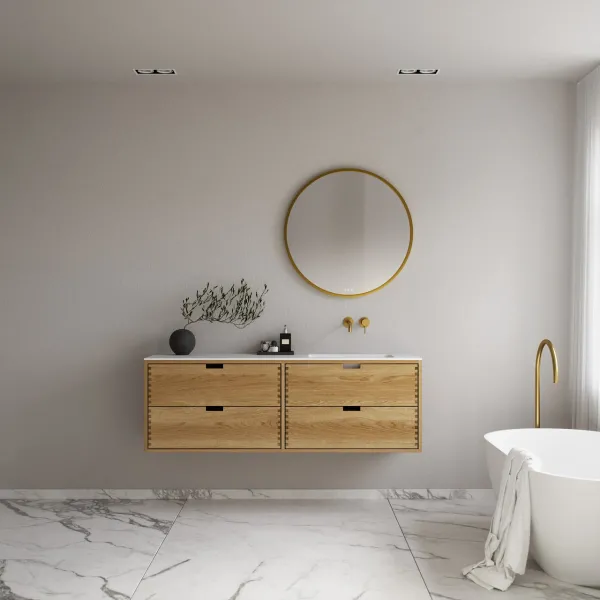 CPH Tapwork Soho 160R - MKII, Skåp i naturek inklusive mattvit SolidTec diskho