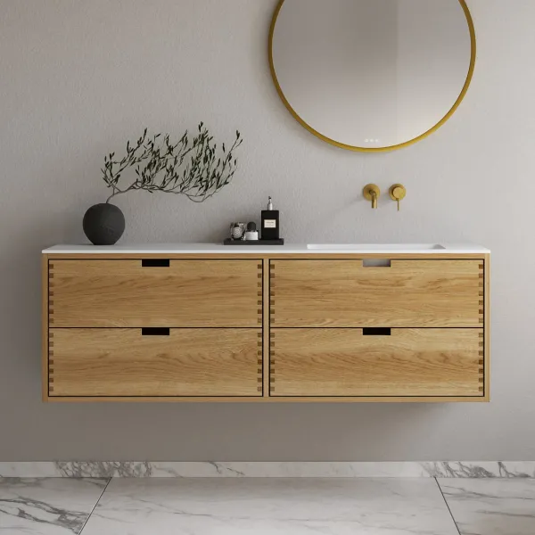 CPH Tapwork Soho 160R - MKII, Skåp i naturek inklusive mattvit SolidTec diskho