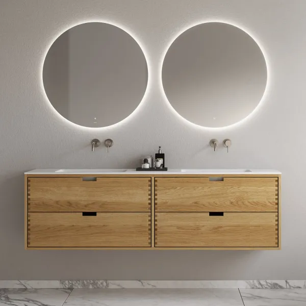 CPH Tapwork Soho 180D - MKII, fingergängade skåp i naturek inklusive Mathvid SolidTec® diskho