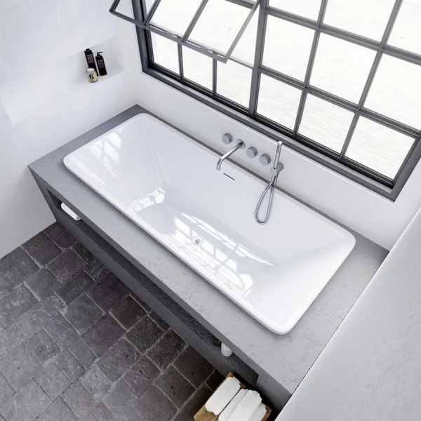 Pulcher Code 1700 - Inbyggt badkar 170x75 cm, Blank vit