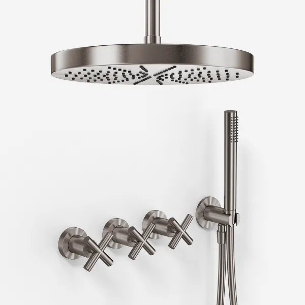 Fly Classic FBR704 S04 - XXL Regn DeLux Ø28 cm, Tak, PVD Borstad Stål