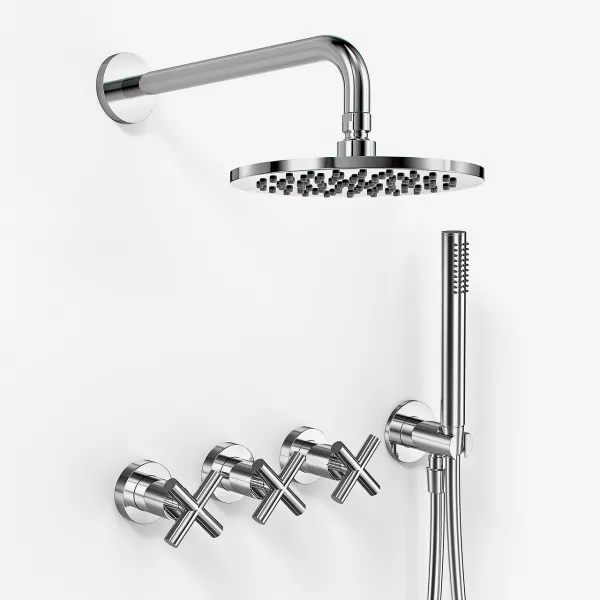 Fly Classic FBR704 S05 - Duscharmatur, Rain DeLux Ø20 cm, Krom
