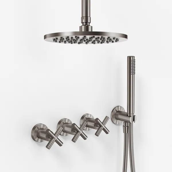 Fly Classic FBR704 S07 - Duschset Ø20 cm, Tak, PVD Borstat Stål