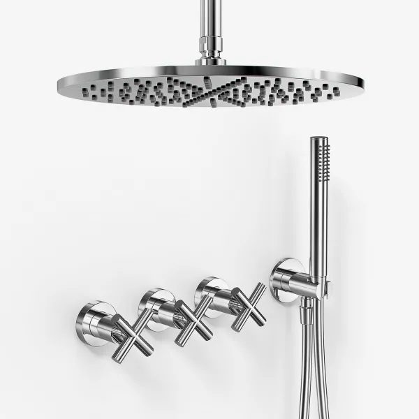 Fly Classic FBR704 S08 - Duschset Ø30 cm, Tak, Krom