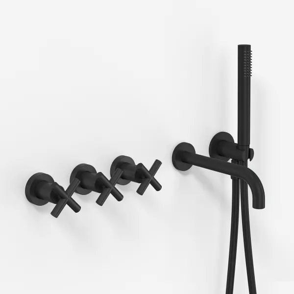 Fly Classic FBR704 S09 - Badkars-/duschset, matt svart