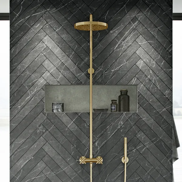 Fly Classic FBR7100 - XL Rain DeLux Dusch Ø24, Mässing Naturfärgad