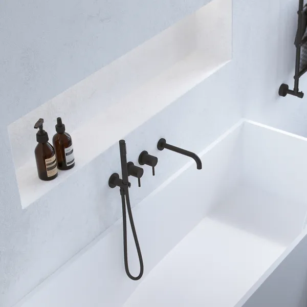 Semplice SBR801 S11 - Badkar/dusch, Mattsvart 