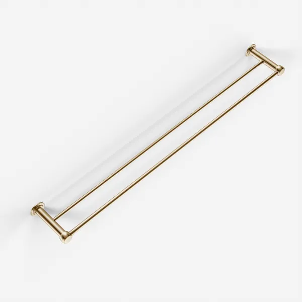 Hassel&Teudt H20-80 - Dubbel handduksstång, polerad mässing naturell