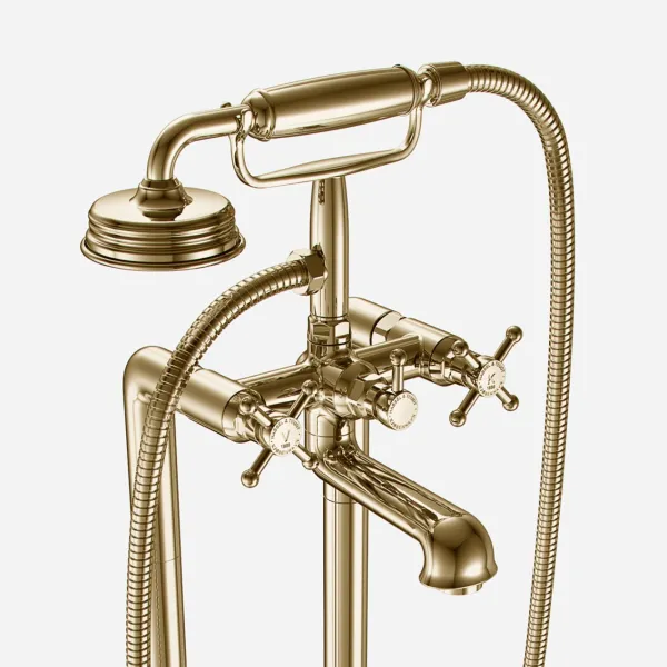 Hassel&Teudt HBK702 - Fristående badkarsblandare, polerad mässing naturfärgad