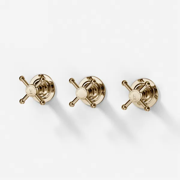 Hassel&Teudt HBR704 - 2-vägs duschblandare, Polerad Mässing Natur