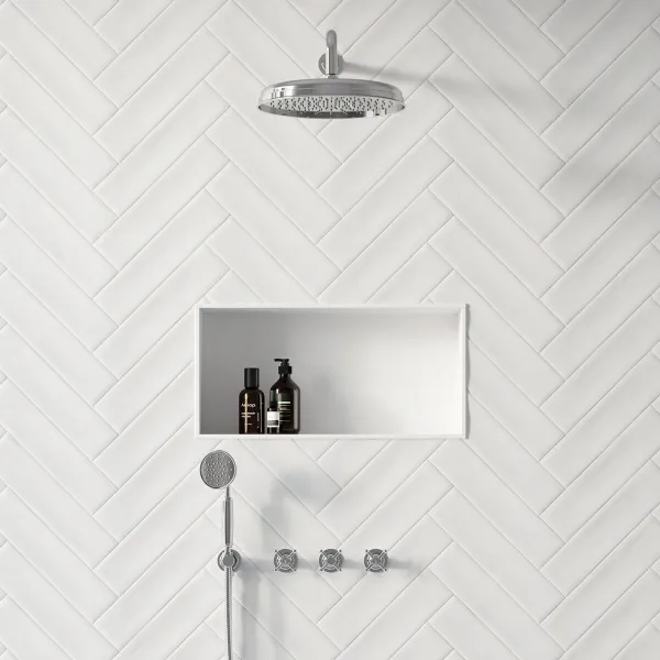 Hassel&Teudt HBR704 S03 - Duschset m/Ø31 cm. Rain DeLuxe m/EasyClean, Wall, Chrome