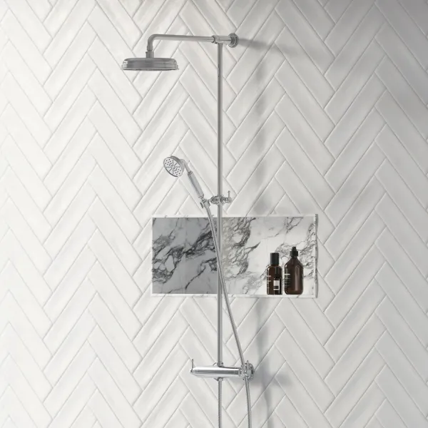 Hassel&Teudt HRL10 S01 - SmartTerm duschstångsset med Ø21 cm. Rain DeLuxe med EasyClean, Krom